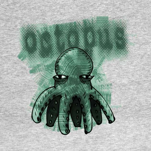 green tint cartoon style octopus by anticute